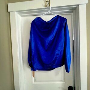 off shoulder blue top